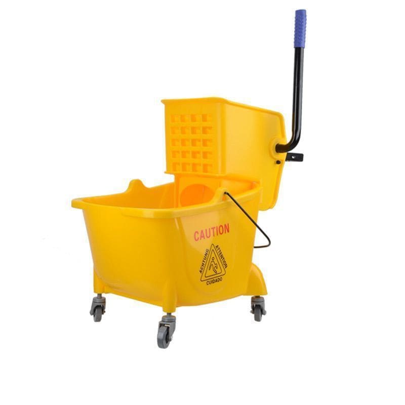 Yellow Mop Bucket with Side Press Wringer Combo 26 35 44 Qt from RUITONGS