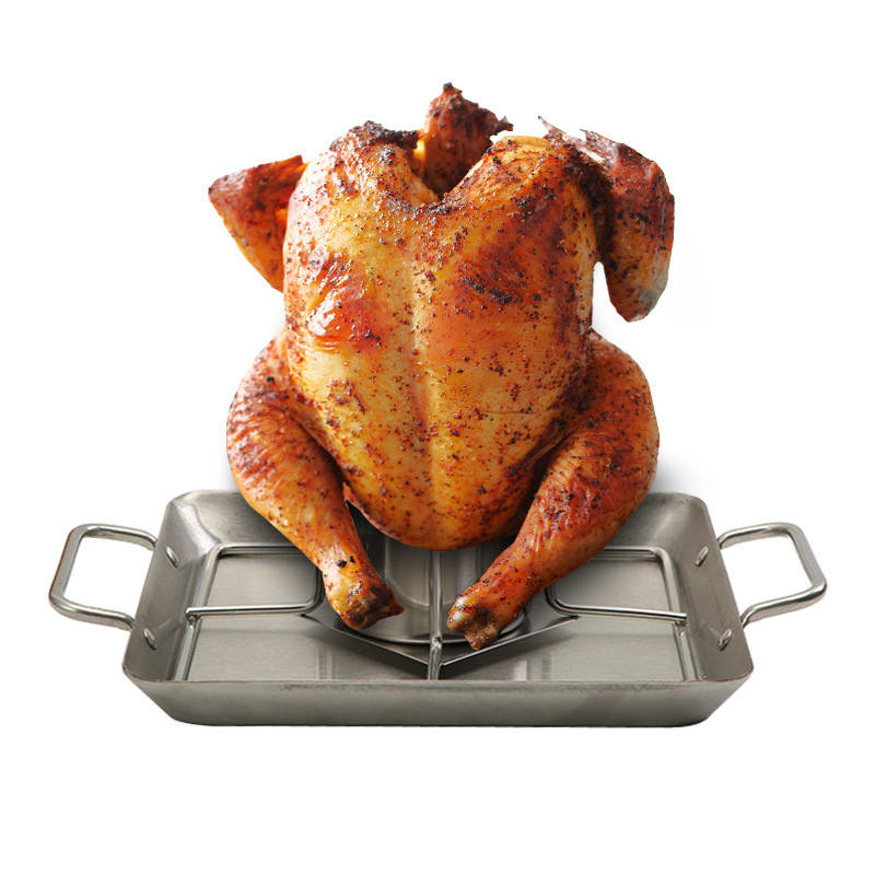 Beer Can Chicken Roaster Stainless Steel with Drip Tray from RUITONGS