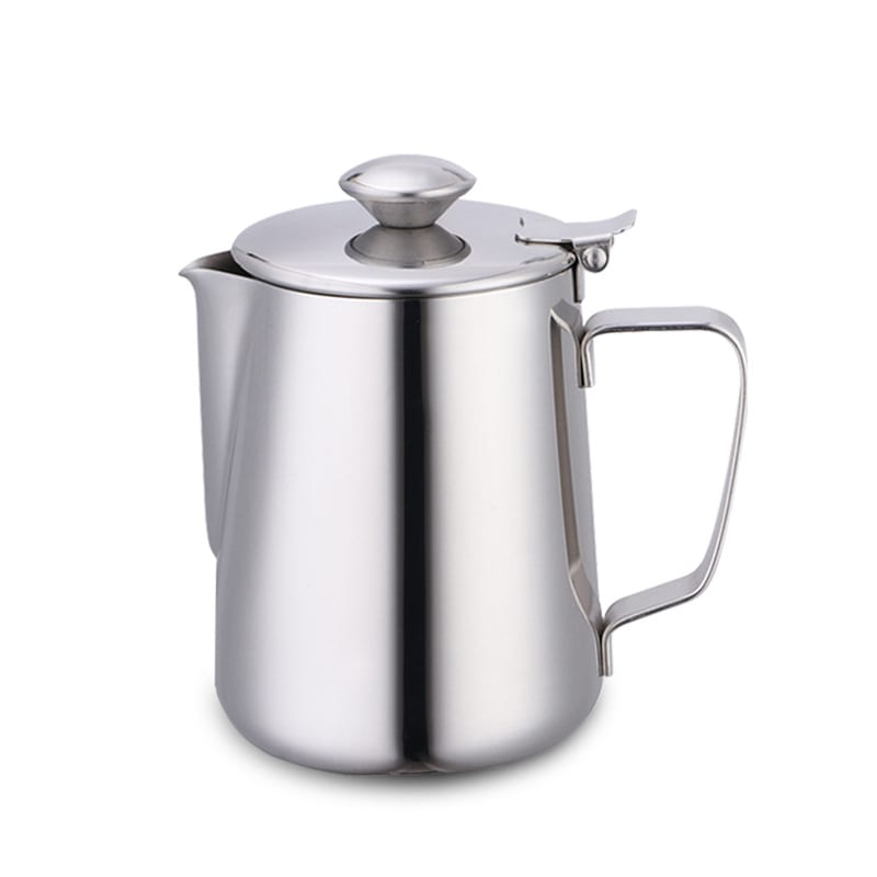 Stainless Steel Milk Frothing Pitcher with Lid from RUITONGS