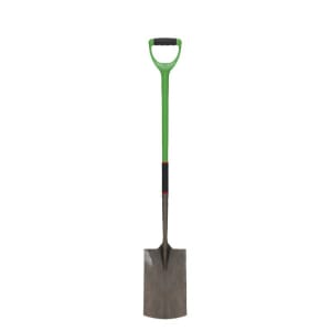 Manganese Steel Square Digging Shovel with Fiberglass Handle