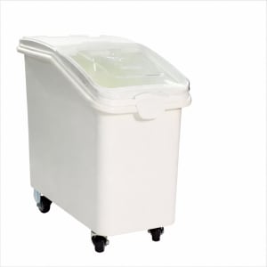 27 Gallon Commercial Plastic Ingredient Storage Bin with Lid and Scoop