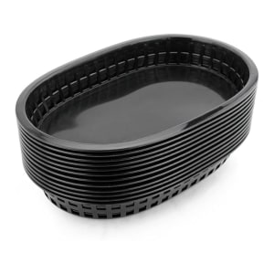 Plastic Fast Food Serving Basket Oval 10.5 x 7 Inch Set of 12 from RUITONGS
