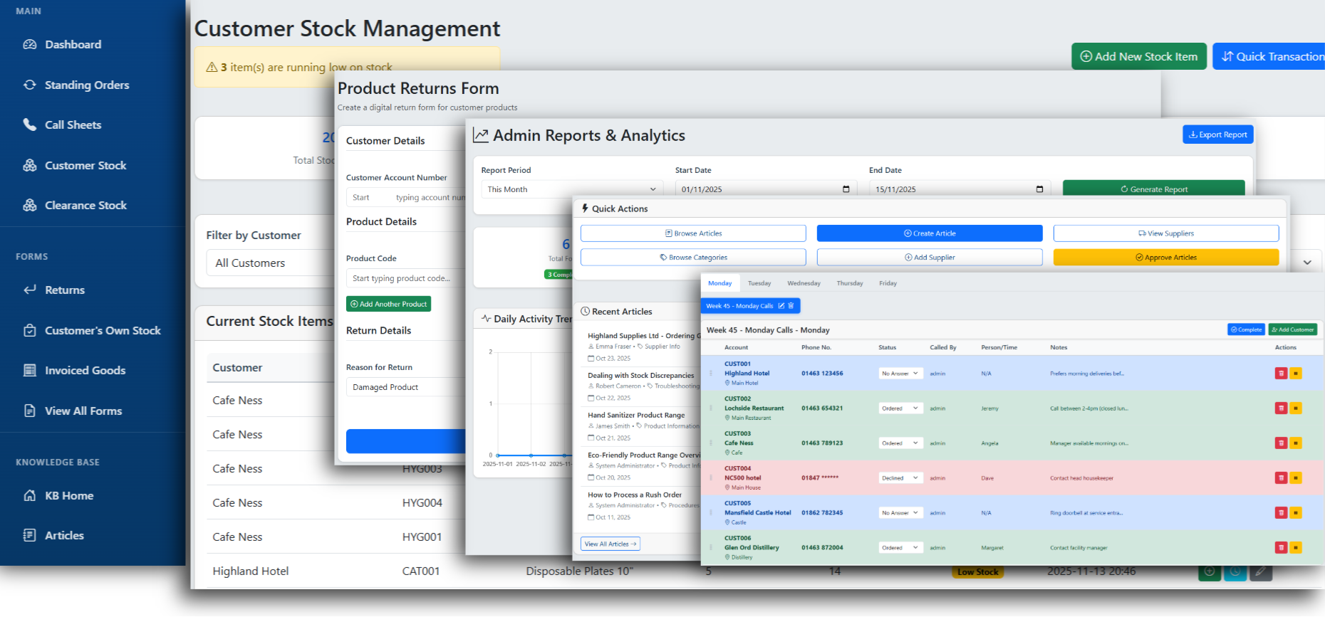 Telesales Administration Hub screenshot