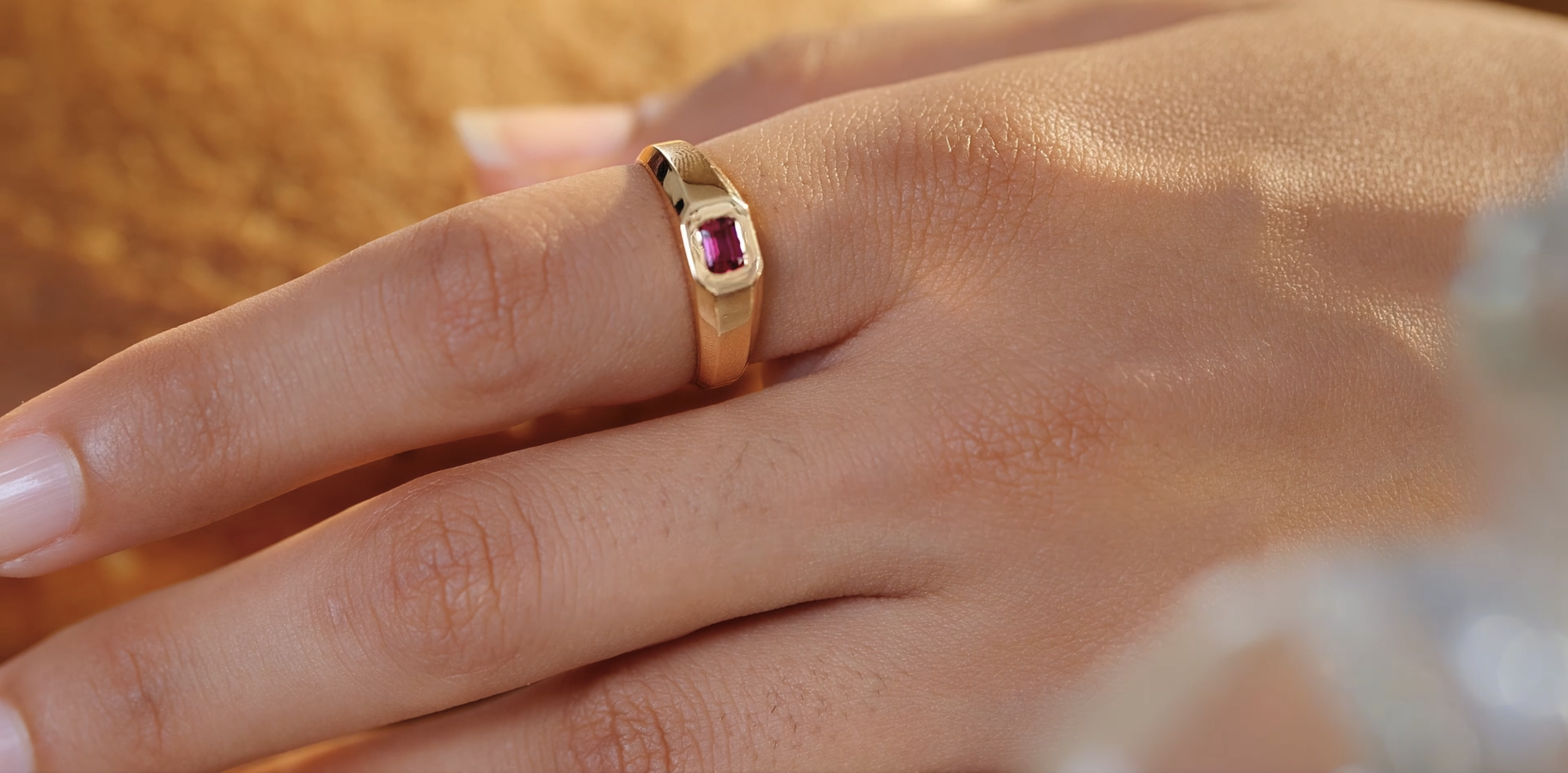 Close-up of a gemstone ring