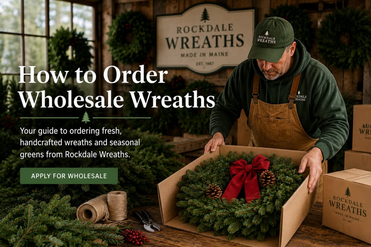 Ordering wholesale Maine balsam wreaths