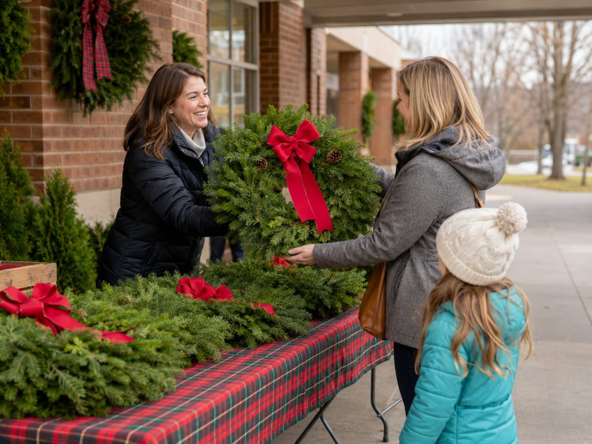 Fresh Christmas wreath fundraiser