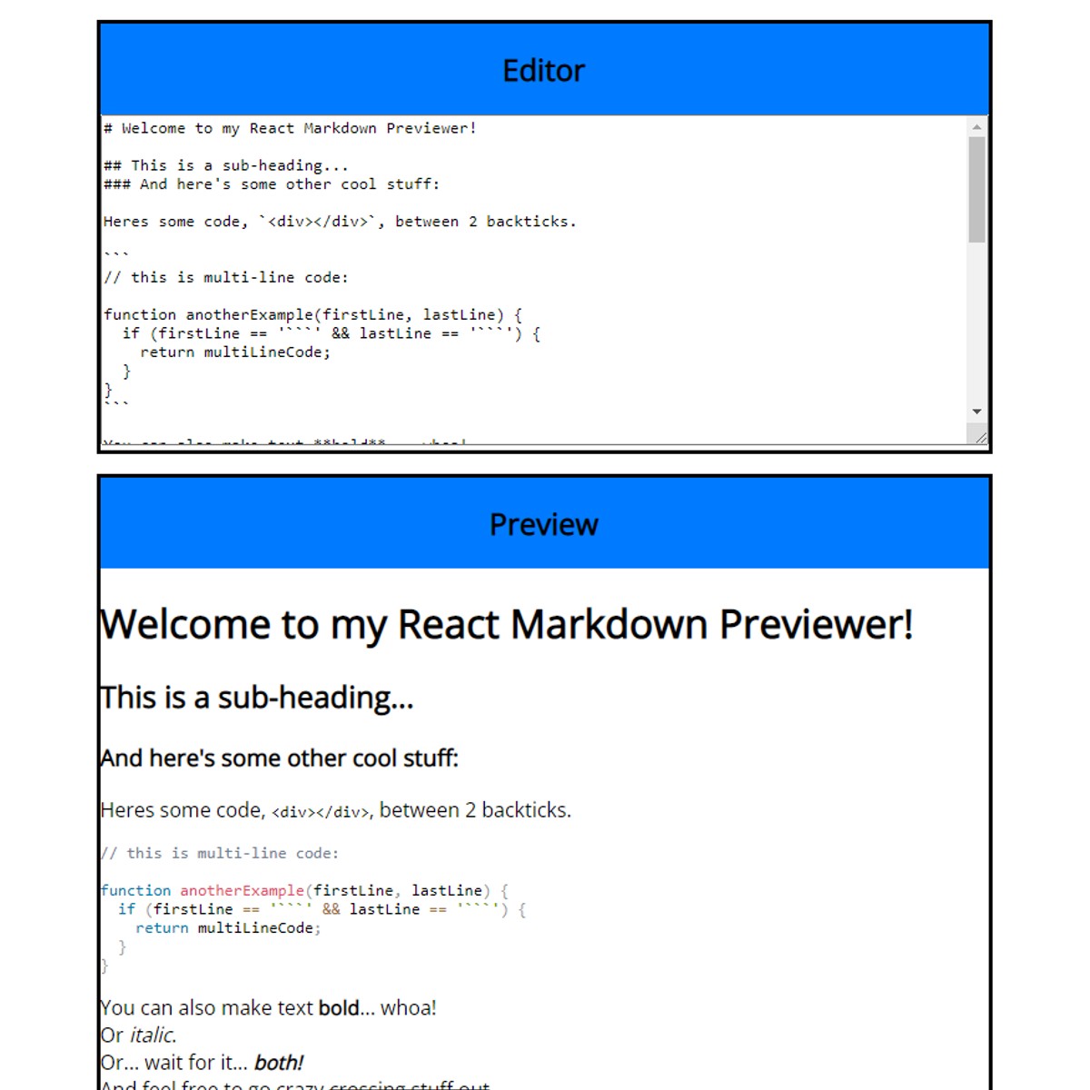 Markdown Previewer