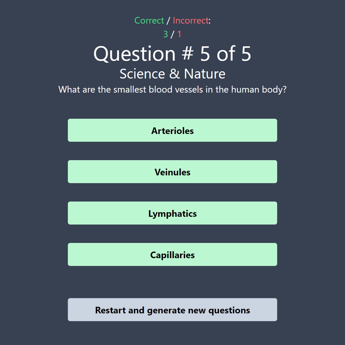 Trivia Game