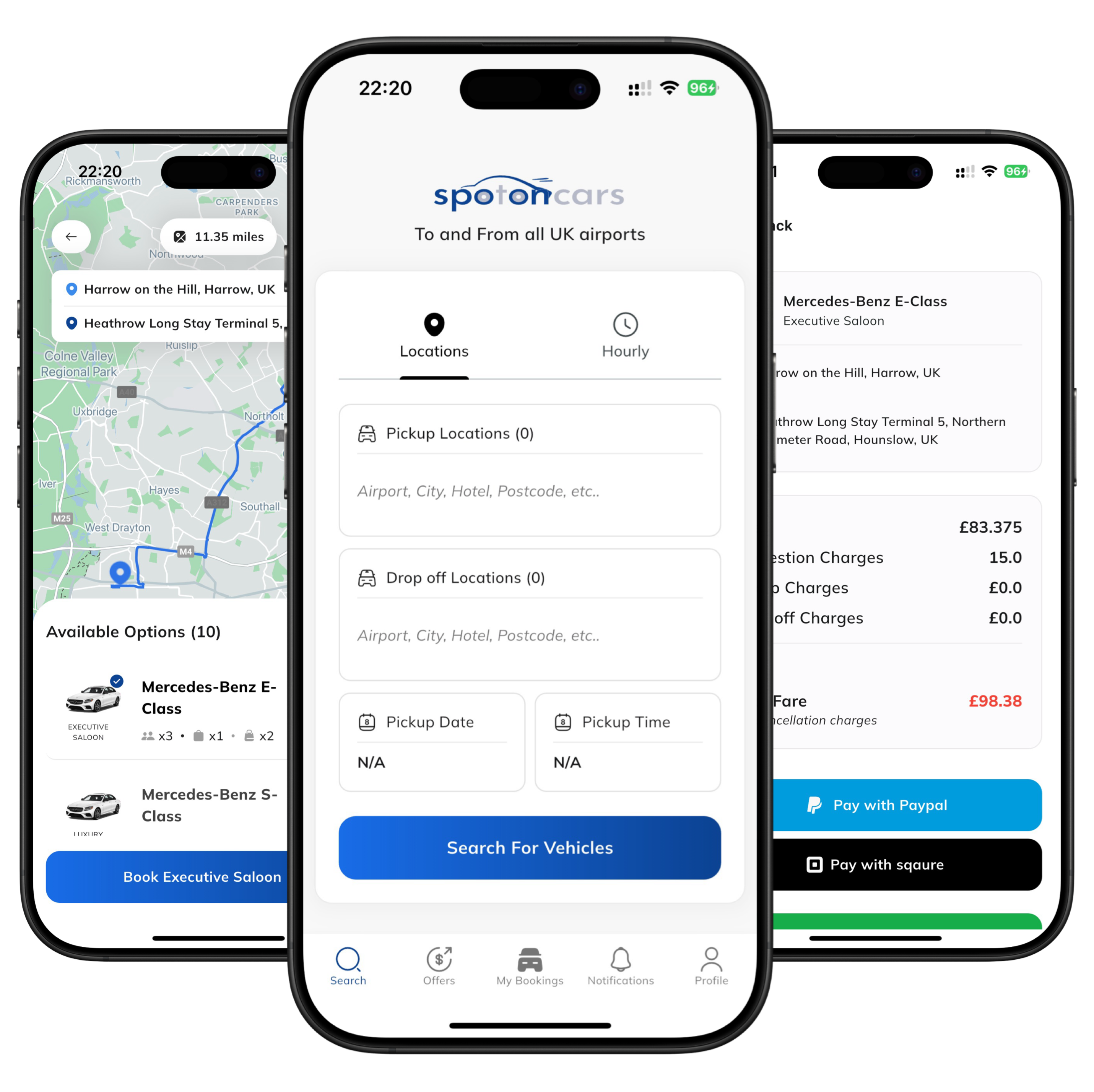 SpotonCars Customer App mockup