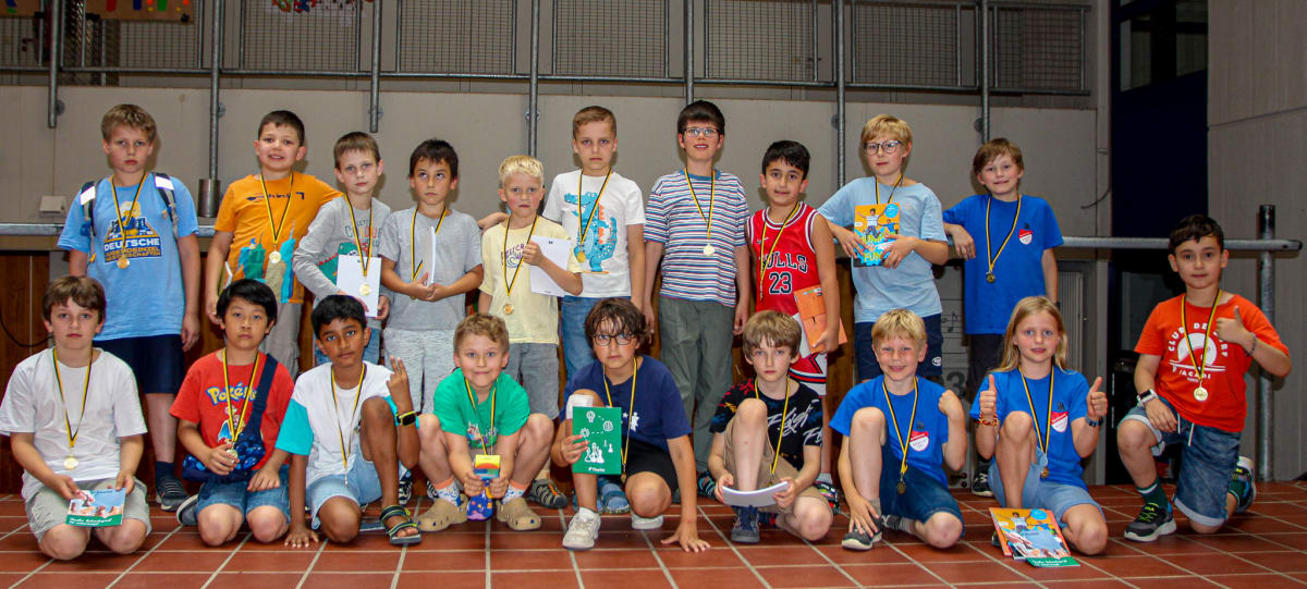 Die Teilnehmer der U10, die bei der Siegerehrung noch anwesend waren. Bild von Theresa Reitz.