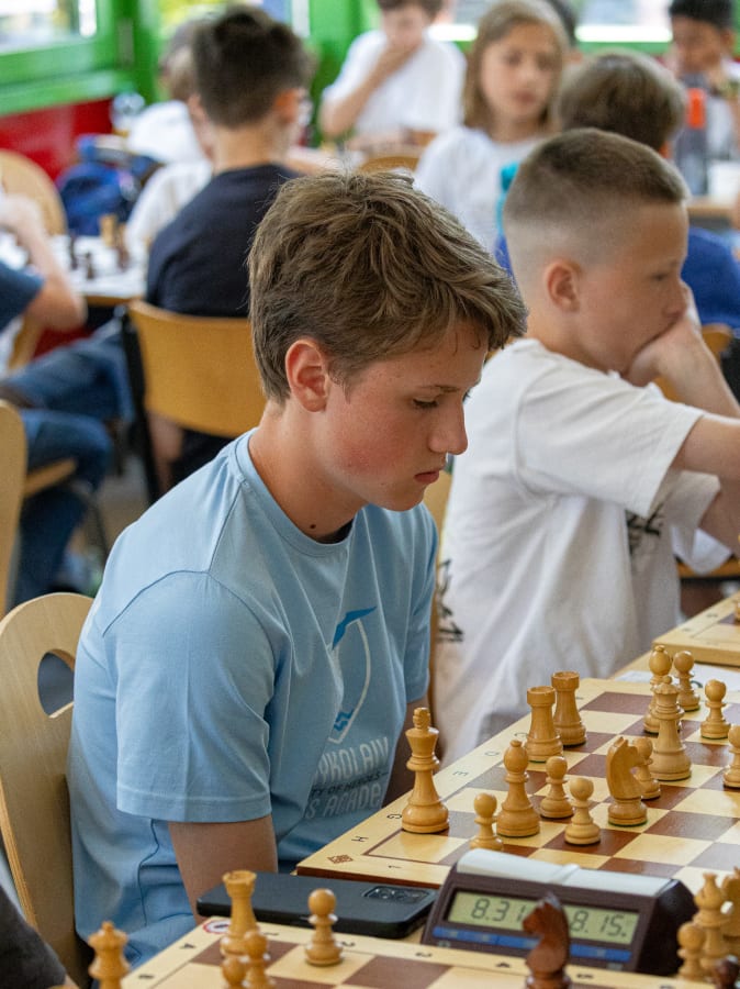 Dmytro Dmytrenko, Sieger der U14, vom Schachverein Menden. Bild von Theresa Reitz.