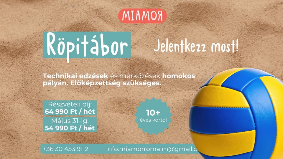 🏐 Nyári strandröplabda tábor a Miamorban a Római-parton - 2. turnus