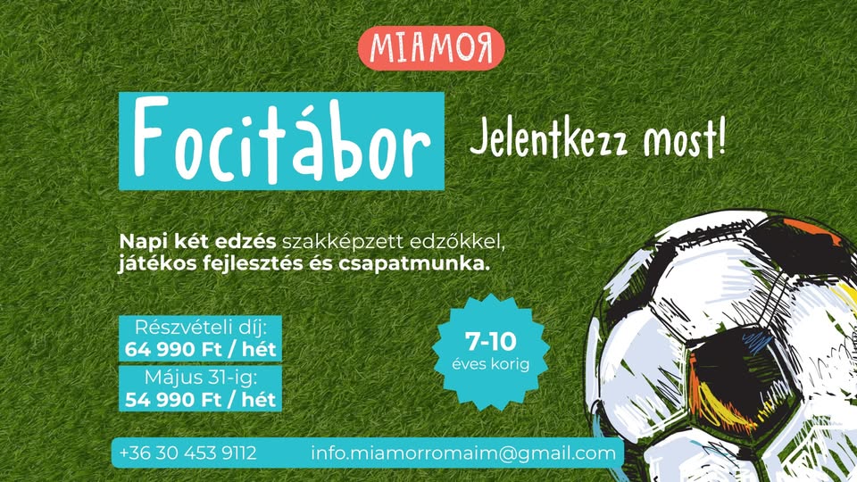⚽ Nyári focitábor a Miamorban a Római-parton