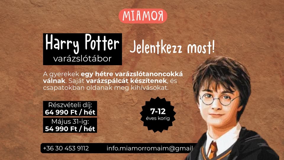 🪄 Harry Potter varázslótábor a Miamorban a Római-parton