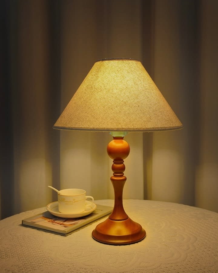 Vintage wooden table lamp