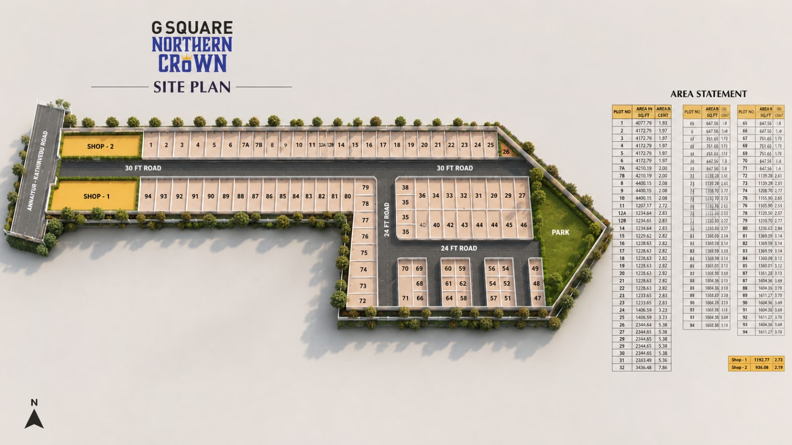 G Square Northern Crown — site layout plan