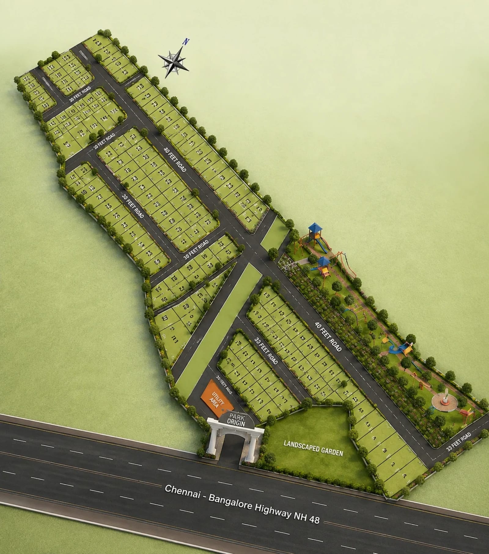 Propshell The Park Origin — site layout plan