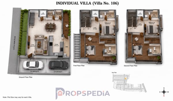 4 BHK Villa floor plan — DRA INARA