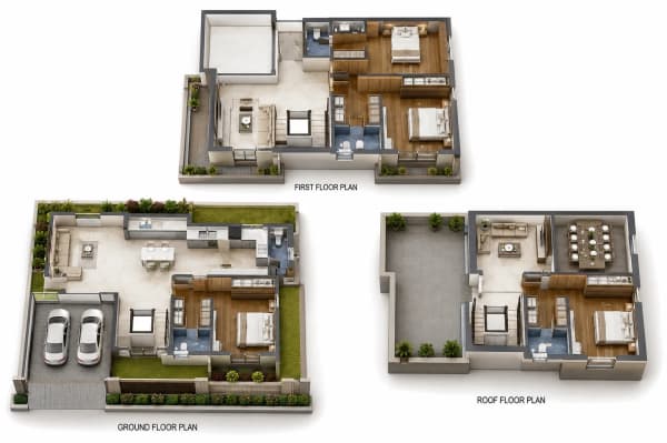 4 BHK Villa floor plan