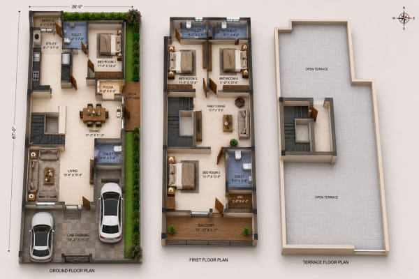 4 BHK Villa floor plan — Alamo XS Real Bristol
