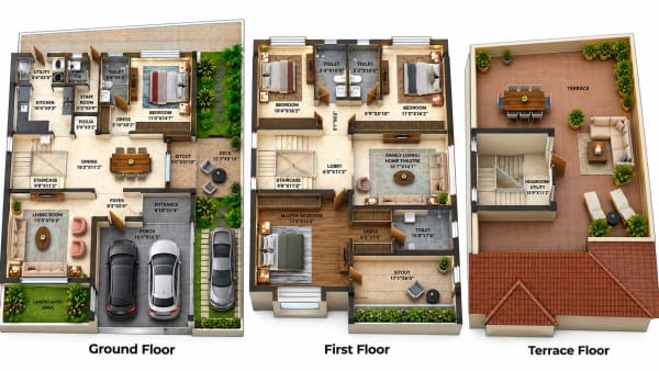 4 BHK Villa floor plan — Infinium Central 16