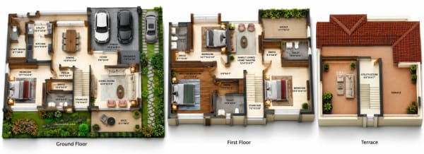 4 BHK Villa floor plan — Infinium Central 16