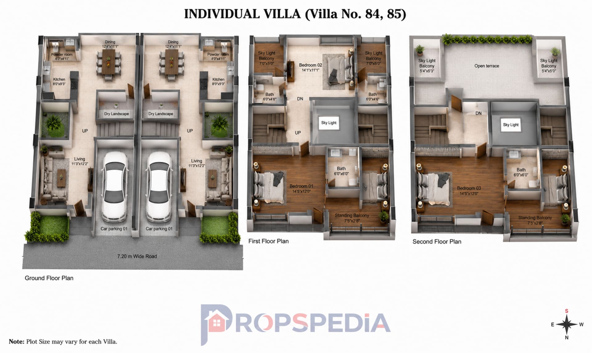 3 BHK Villa Floor Plan – DRA INARA