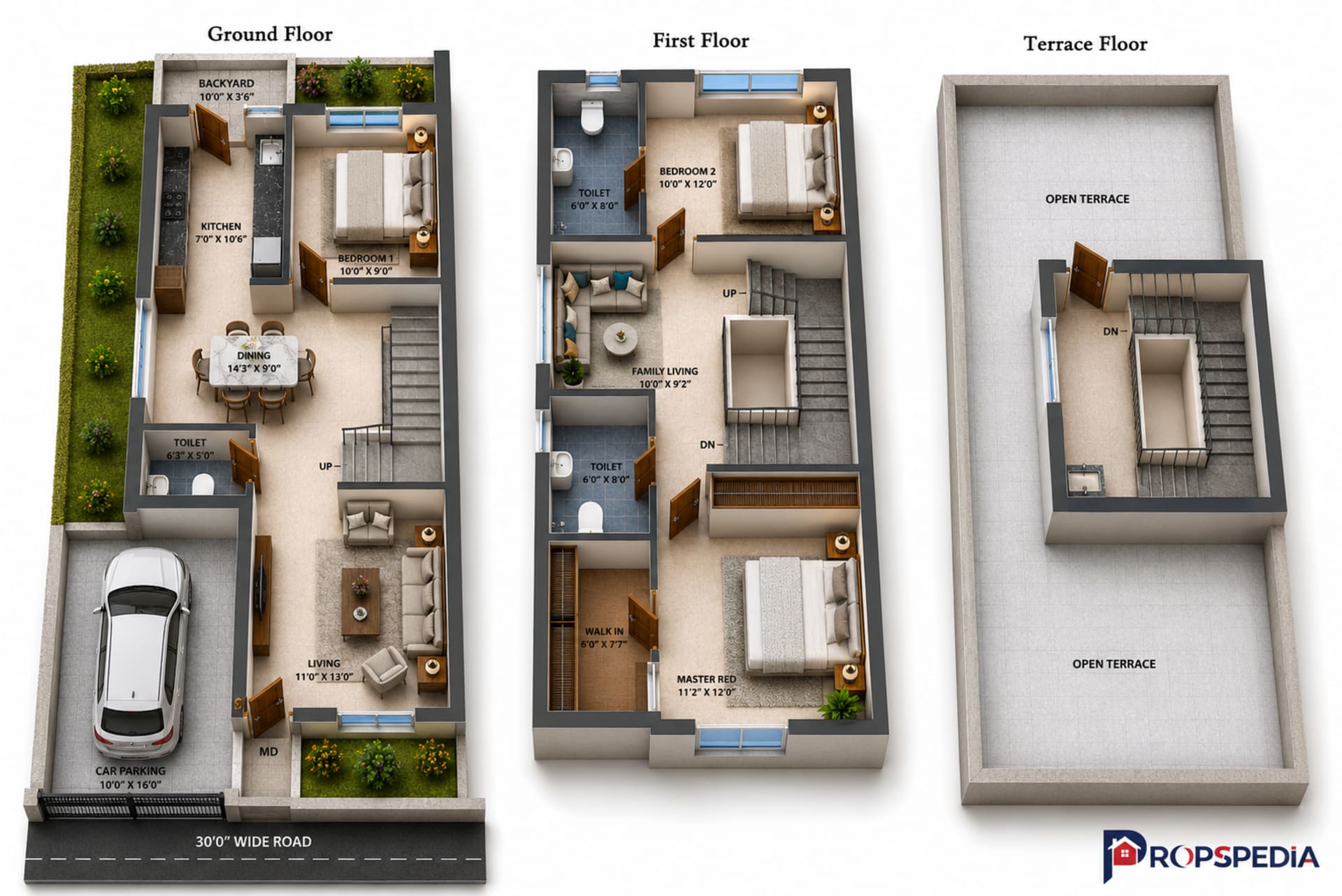 3 BHK Villa Floor Plan – DAC Santa Clara