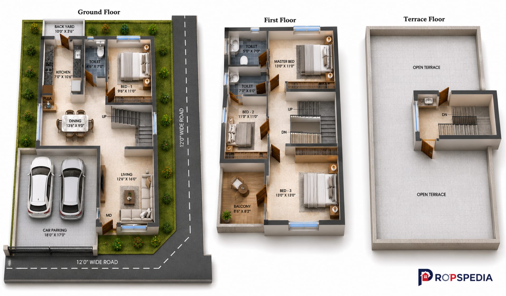 4 BHK Villa Floor Plan – DAC Santa Clara