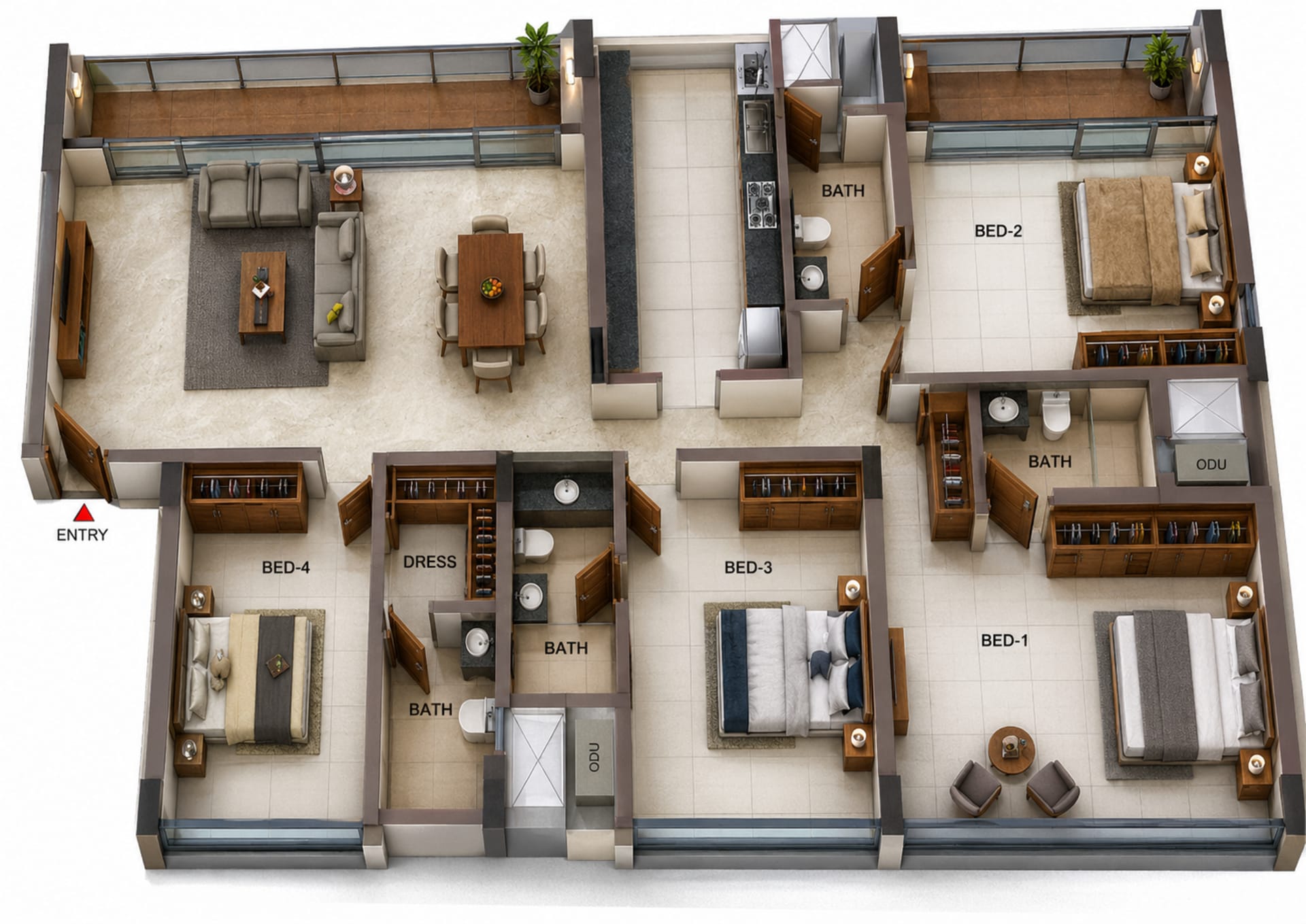 4 BHK Apartment Floor Plan – Casagrand Avenuepark
