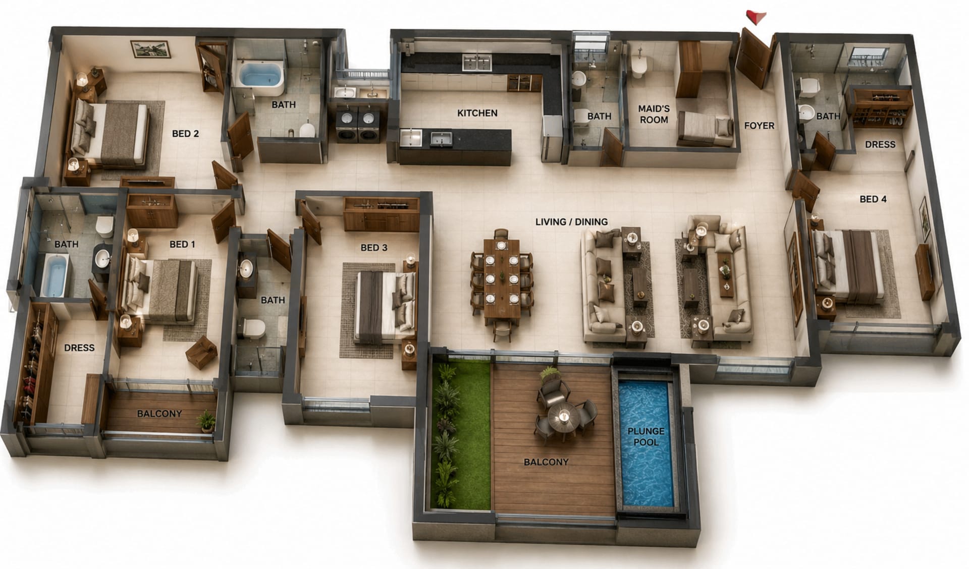 5 BHK Villa Floor Plan – Casagrand Ventra