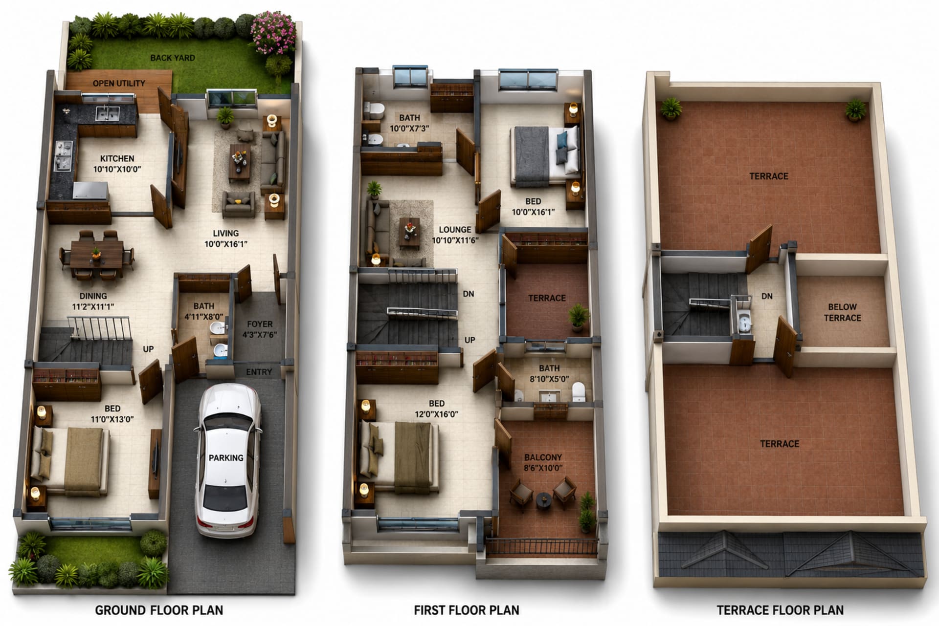 3 BHK Villa Floor Plan – Casagrand Mabelle