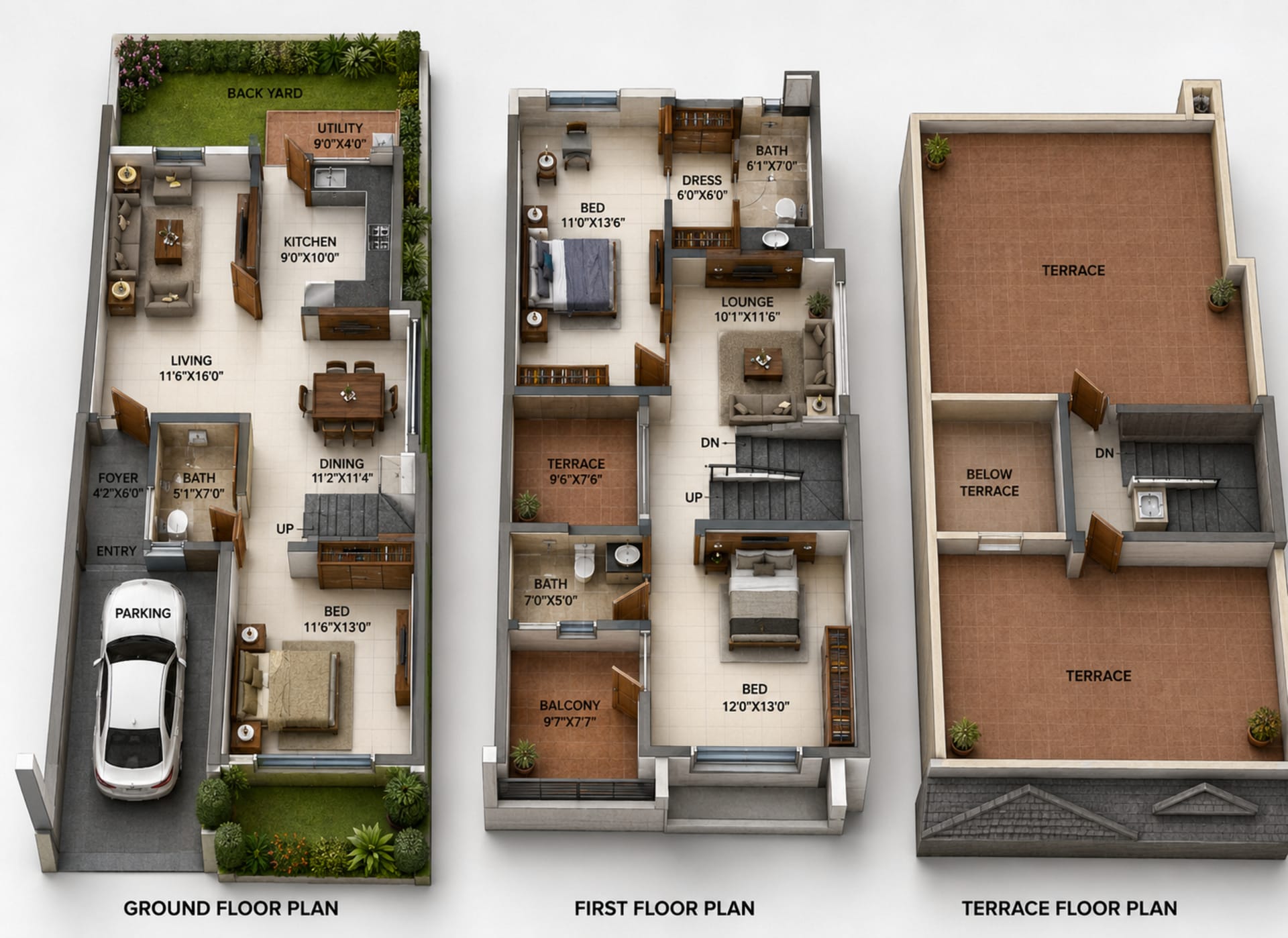 3 BHK Villa Floor Plan – Casagrand Mabelle