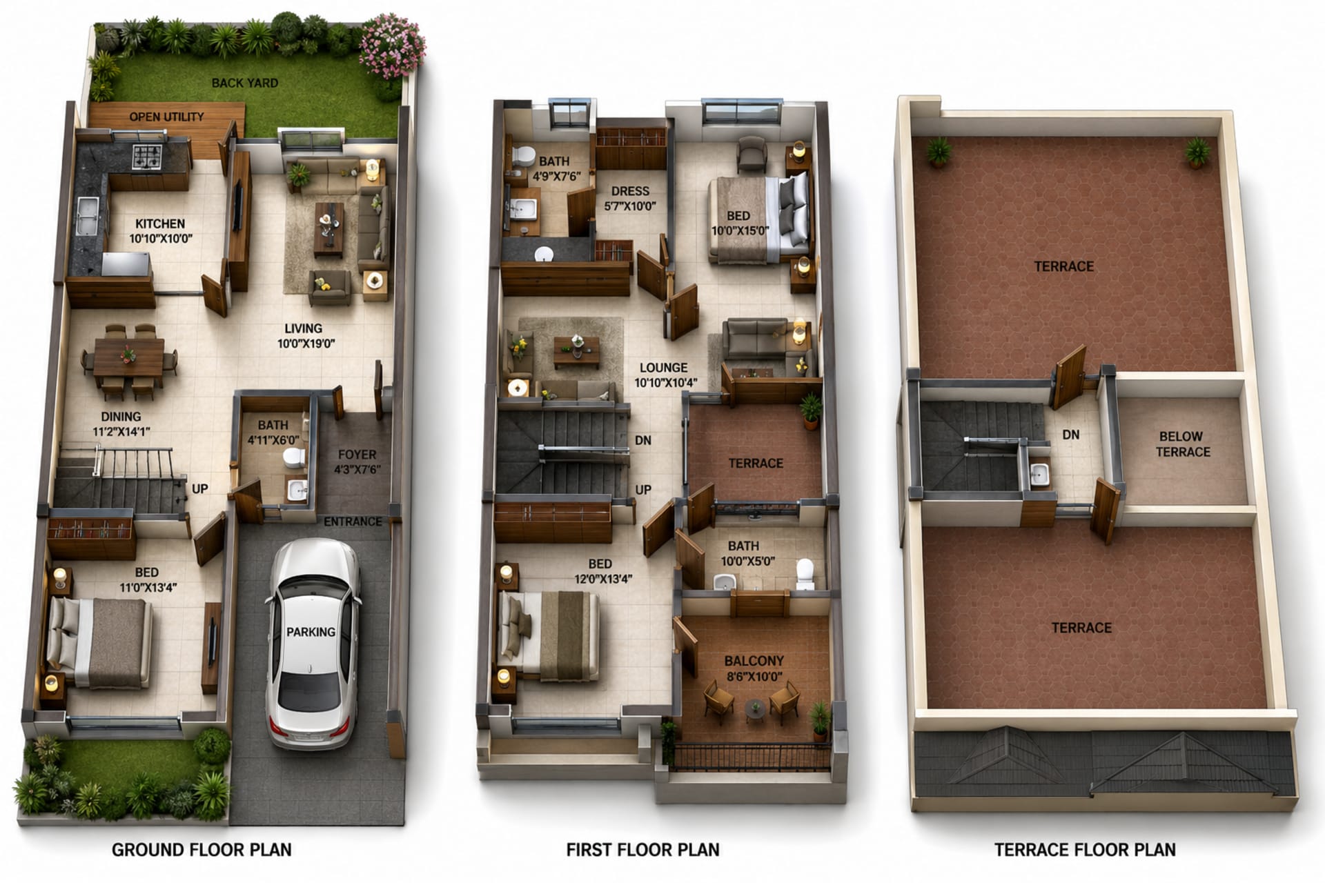 3 BHK Villa  Floor Plan – Casagrand Mabelle