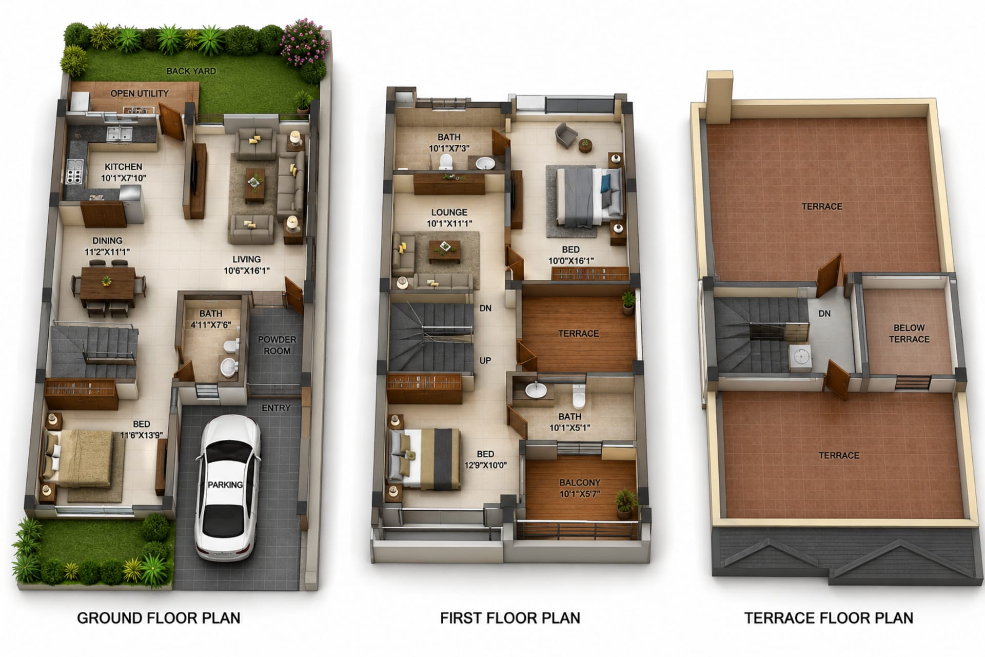 3 BHK Villa Floor Plan – Casagrand Mabelle