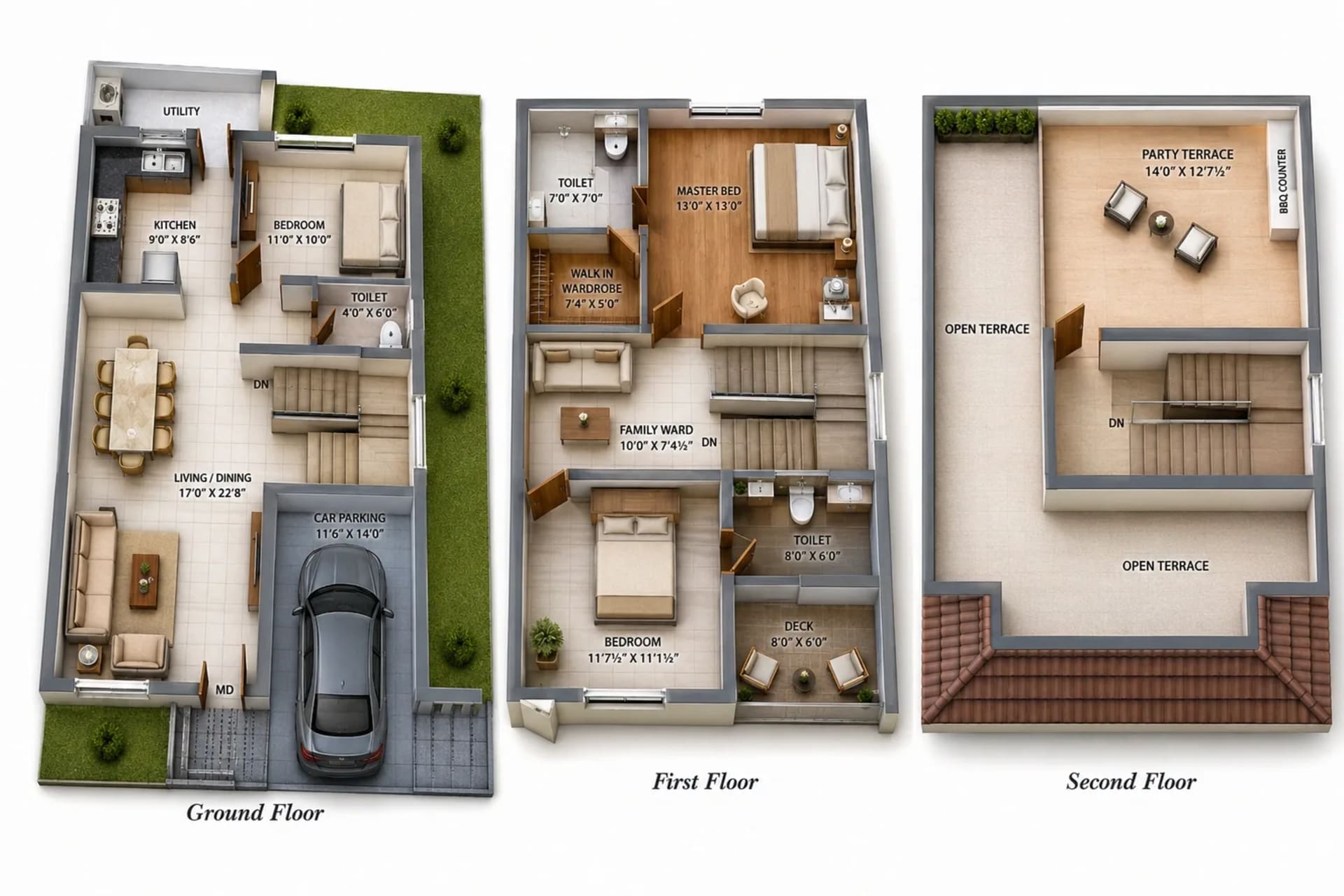 3 BHK Villa Floor Plan – DAC Silicon Valley