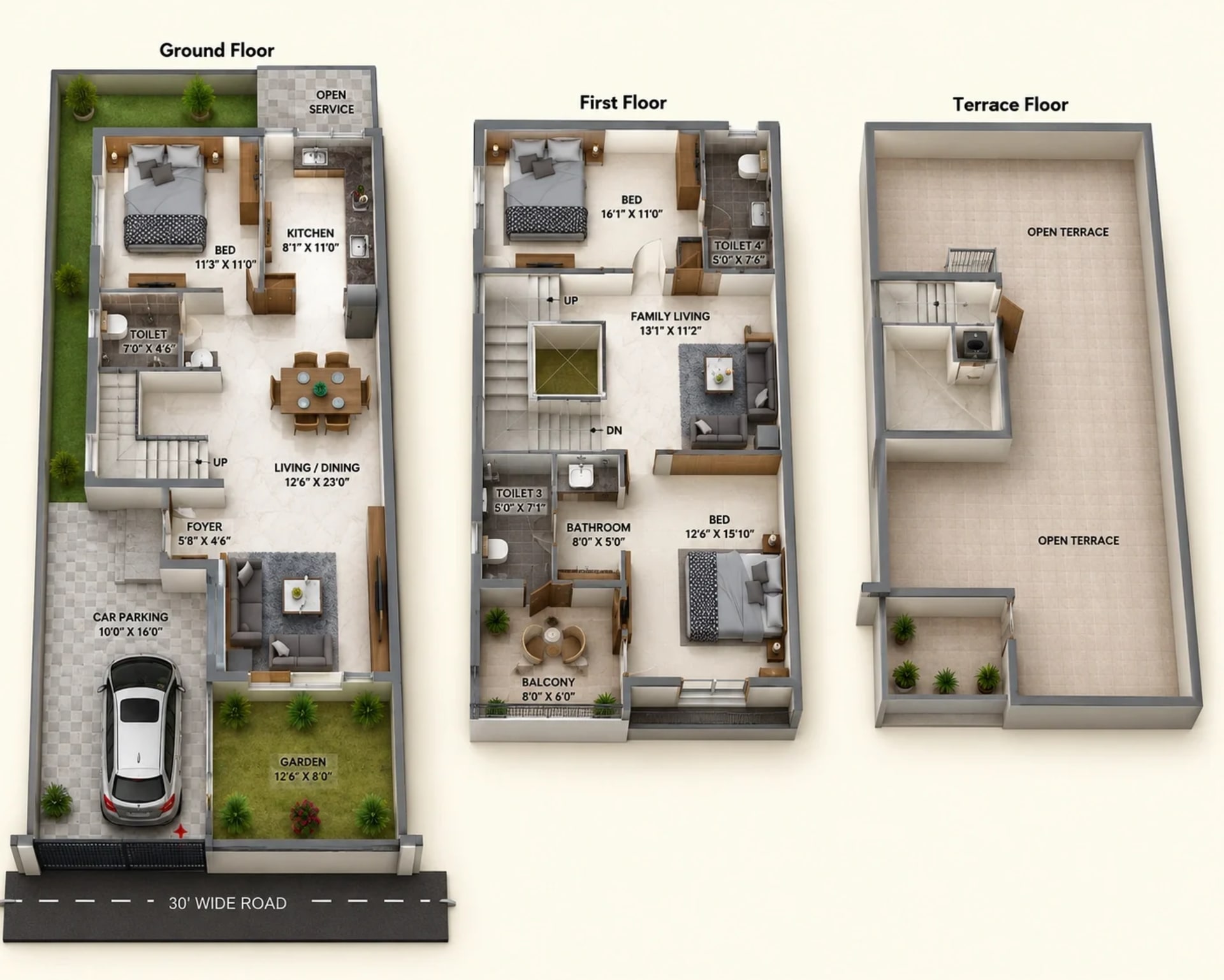 3 BHK Villa Floor Plan – DAC Vilva