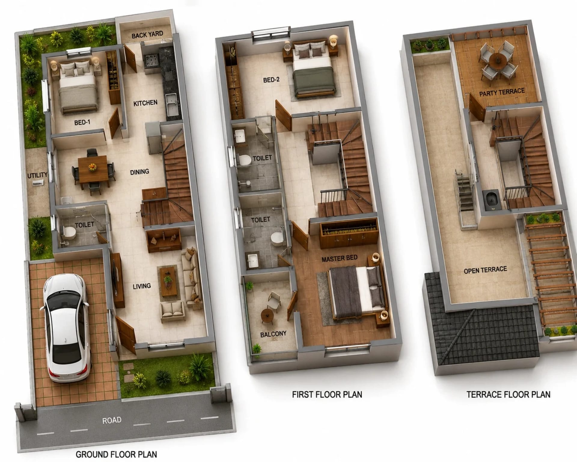 3 BHK Villa Floor Plan – DAC House of Palisade