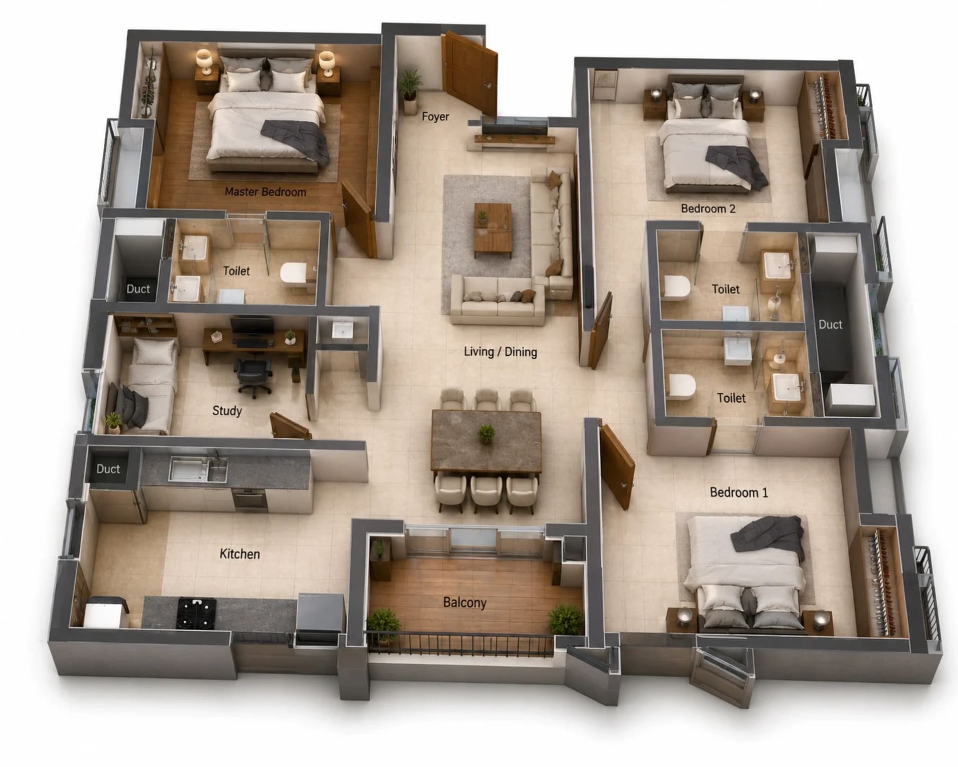 4 BHK Apartment Floor Plan – DRA Infinique