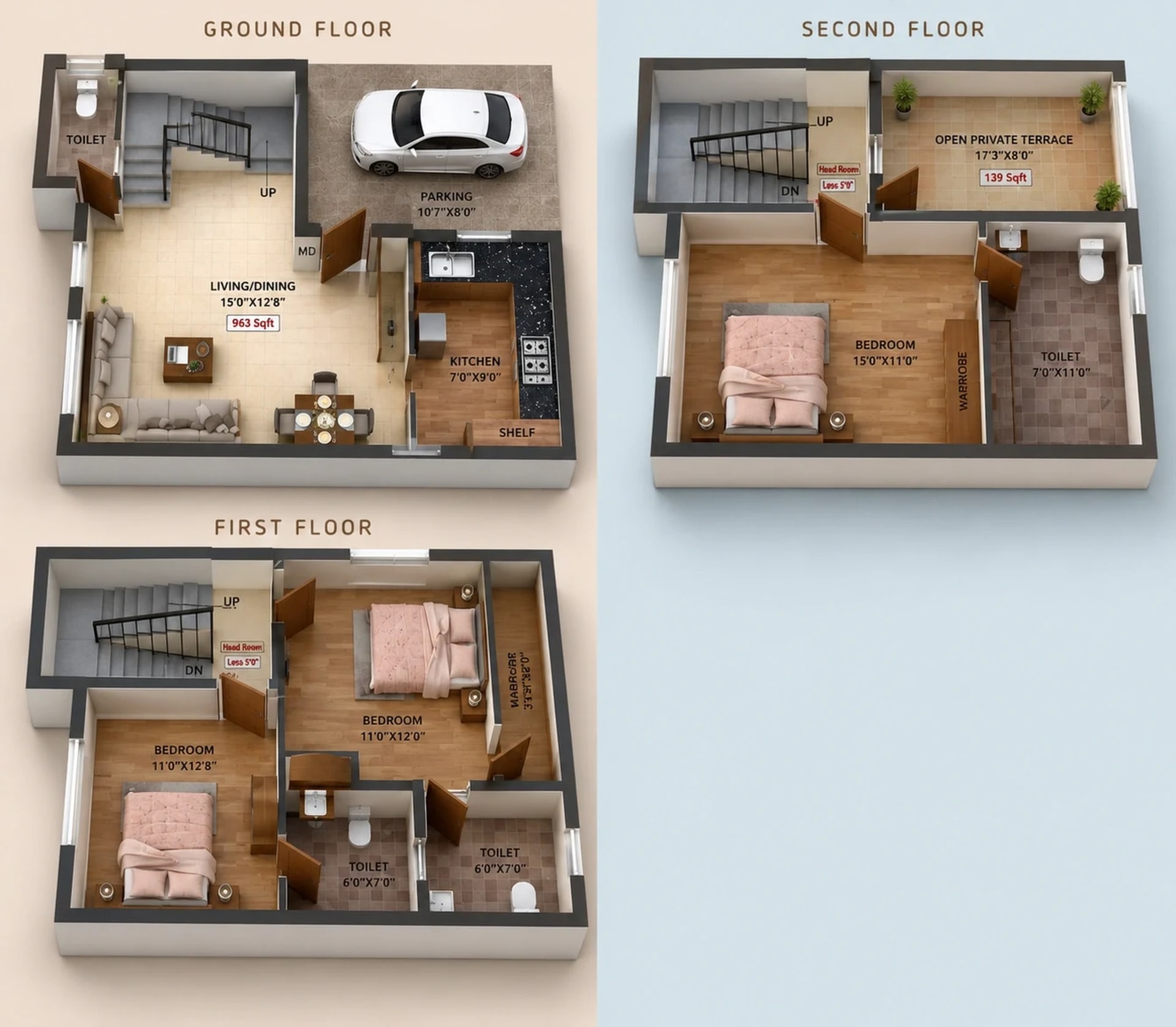 3 BHK Villa Floor Plan – ATH Merlion Villa