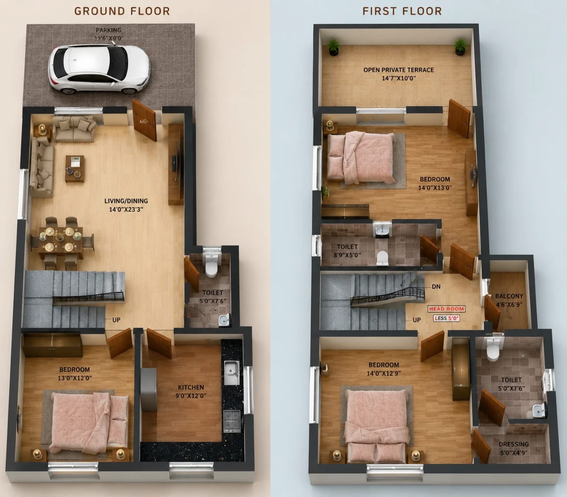 3 BHK Villa Floor Plan – ATH Merlion Villa