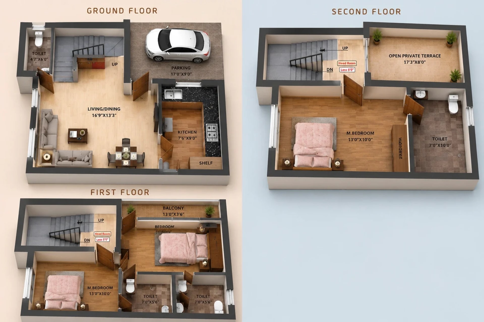 3 BHK Villa Floor Plan – ATH Merlion Villa