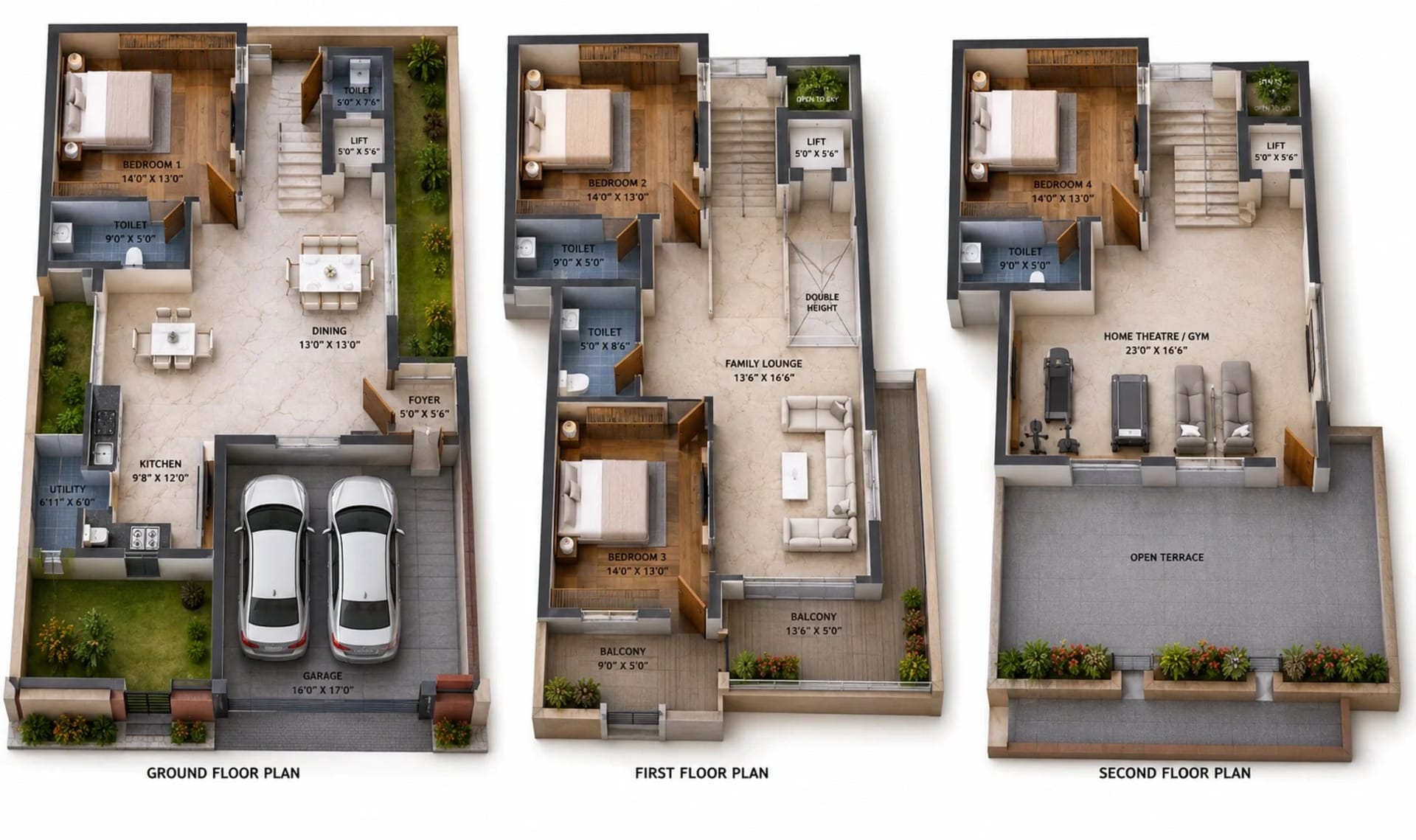 4 BHK Villa Floor Plan – Bollineni Siera