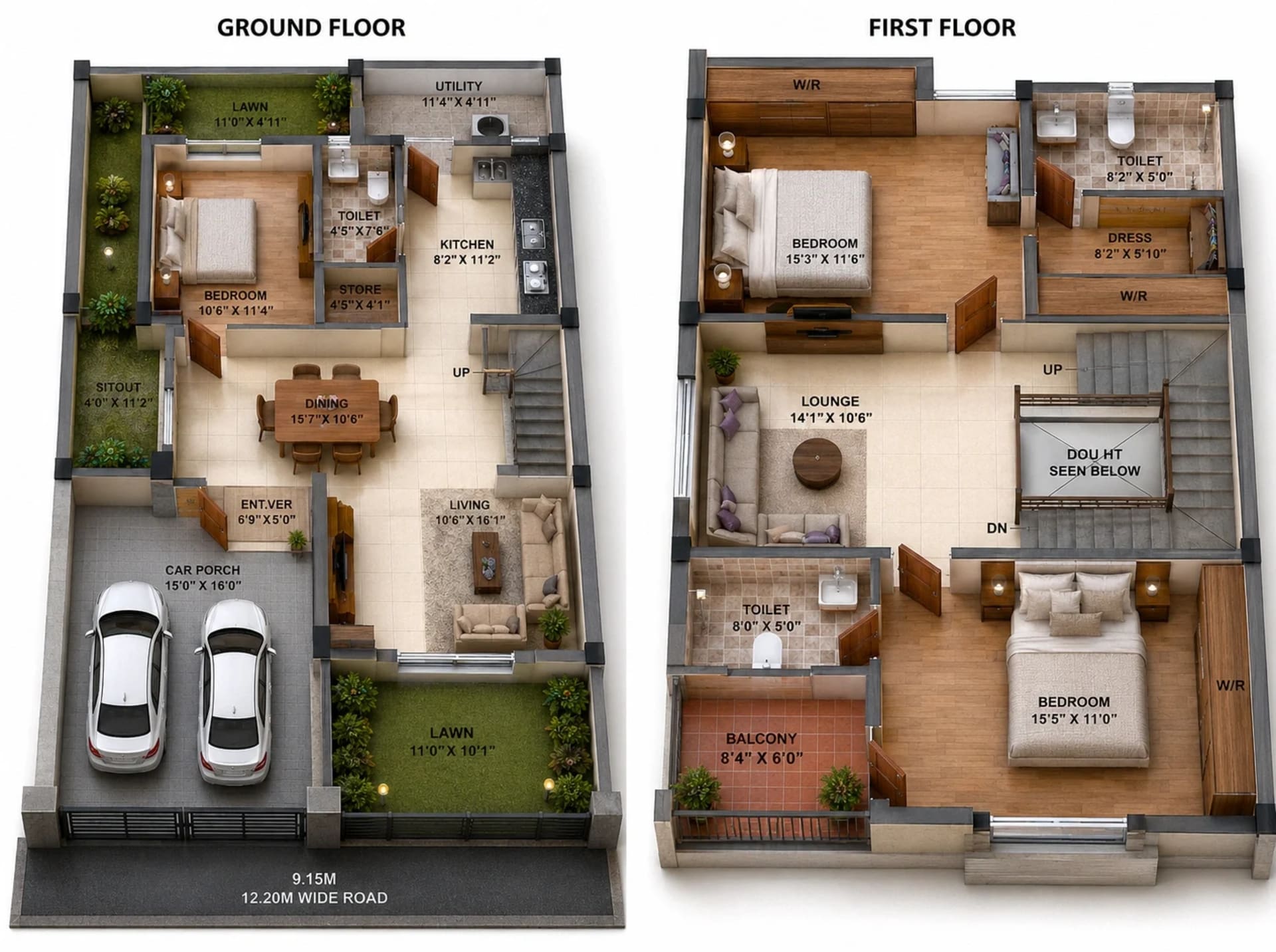 3 BHK Villa Floor Plan – S&P The Address Phase II