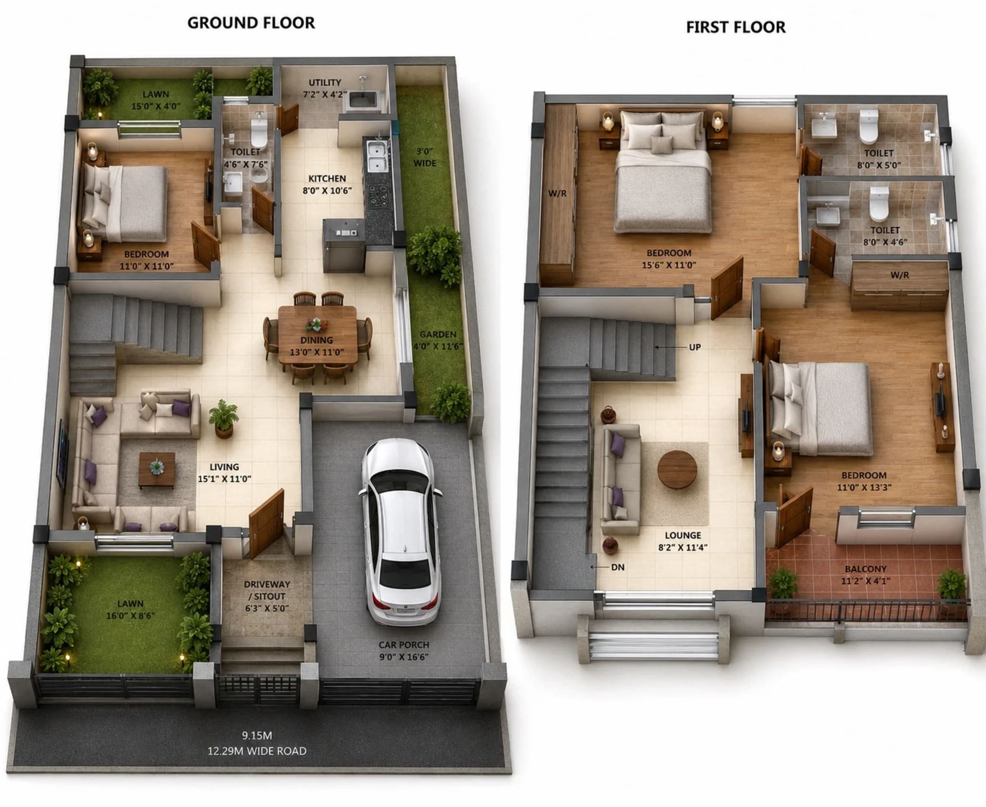 3 BHK Villa Floor Plan – S&P The Address Phase II
