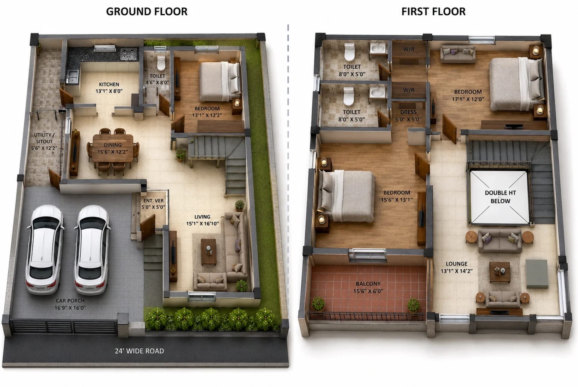 3 BHK Villa Floor Plan – S&P The Address Phase II