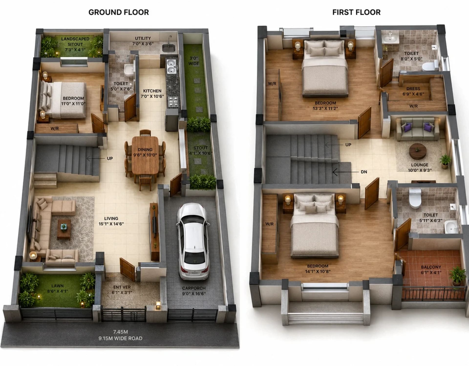 3 BHK Villa Floor Plan – S&P The Address Phase II