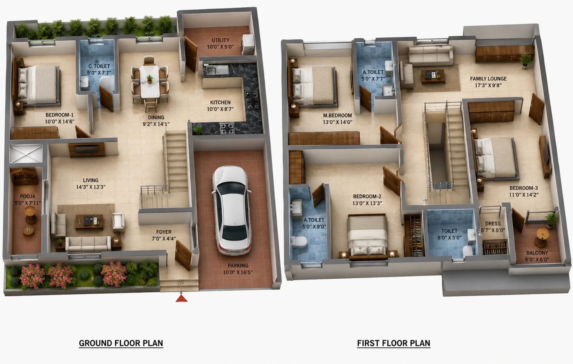 4 BHK Villa Floor Plan – BSCPL Bollineni Renata Villa
