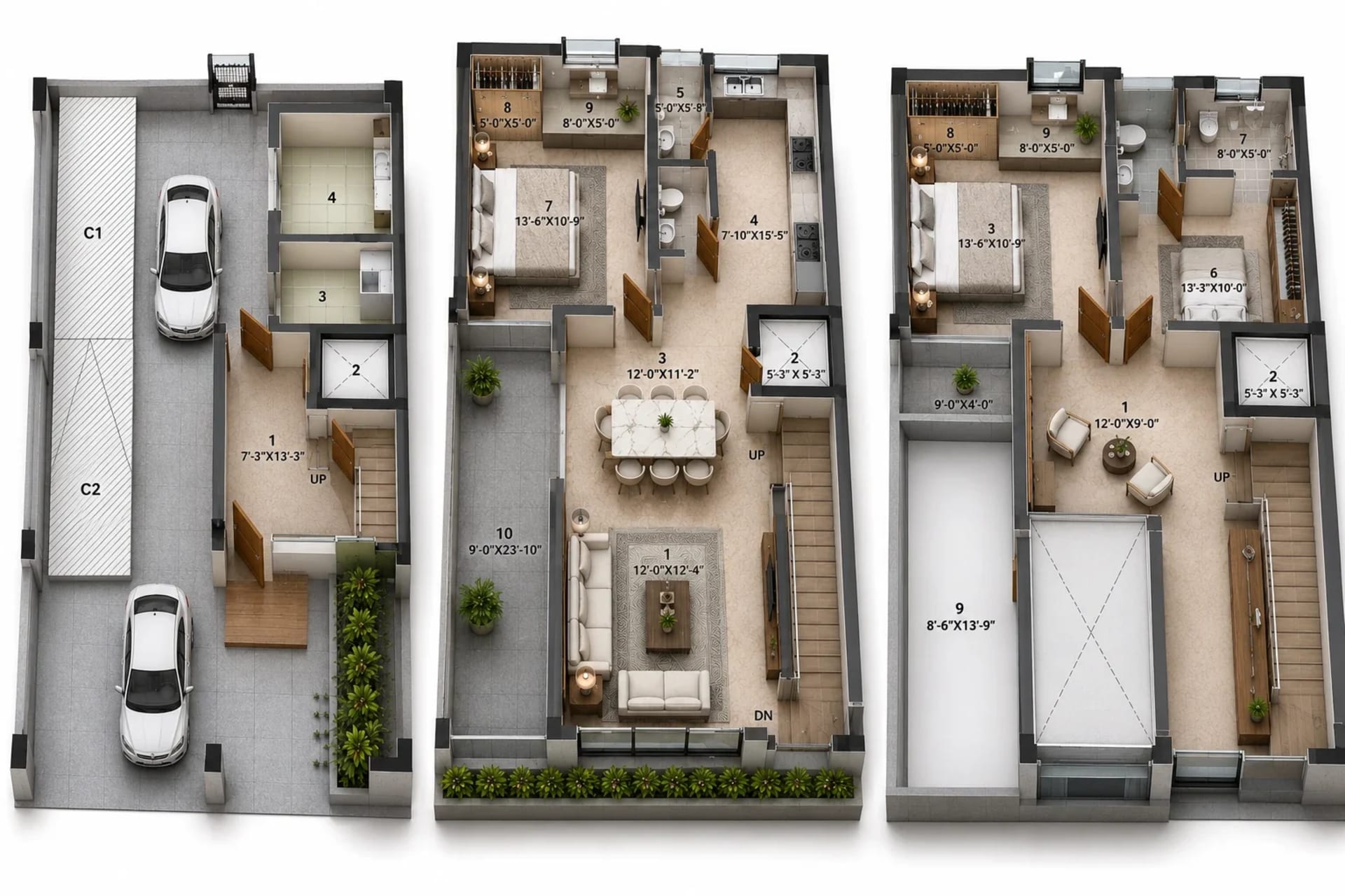 3 BHK Villa Floor Plan – BBCL Allu Brise