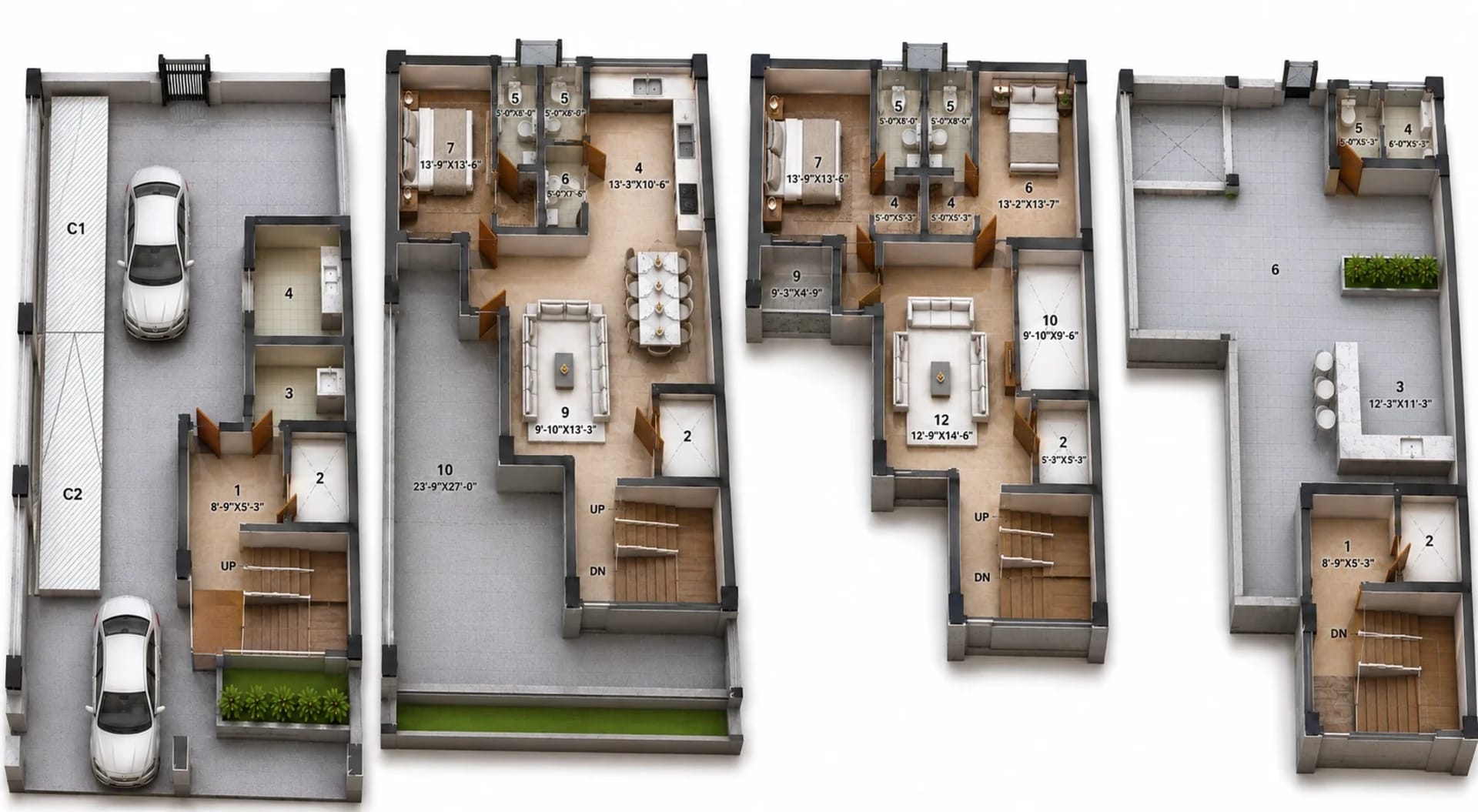 4 BHK Villa Floor Plan – BBCL Allu Brise